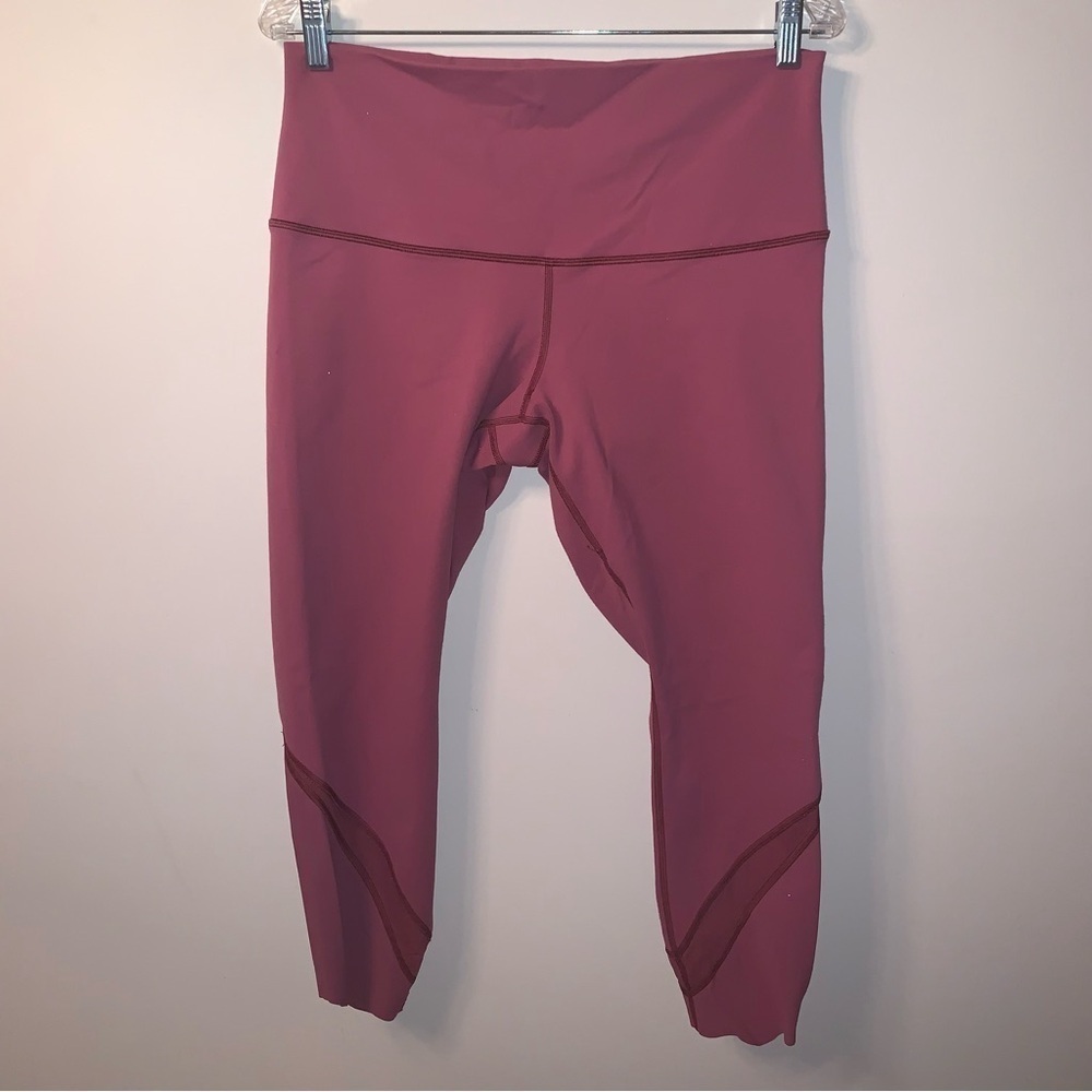 Lululemon High Rise Wunder Crop Luon Mesh 12